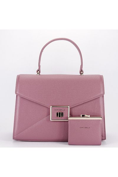 CHRİS BELLA Premium medium pink bag with wallet CB2305-1 M6