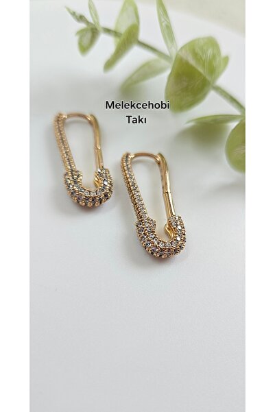 XUPING JEWELRY Melekcehobi Takı Xuping Marka Rose 18K Zirkon Taşlı Çatal İğne Küpe