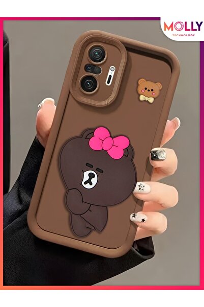 Molly Xiaomi REDMİ NOTE 10 PRO İçin Fallow Brown Kenarları Kalın 3d Kabartmal...