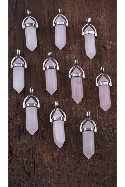 Taş-Mir Pembe Kuvars Kolye Ucu 1 Adet