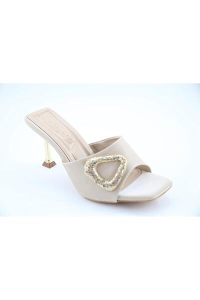 MİSS PARK MODA Miss Park Moda K7031 Heeled Skin Color Women's Slippers