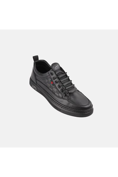 MARCOMEN 19039 Genuine Leather Black Men's Casual Shoes