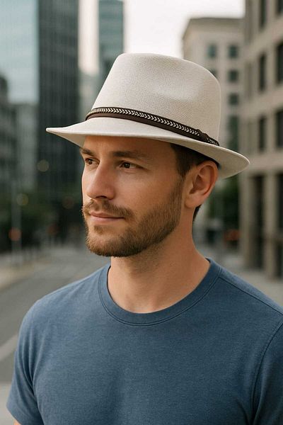 Betülce Men's Classic Panama Cowboy Hat