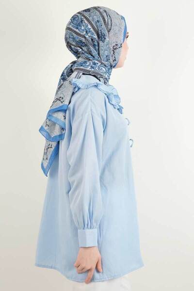 MODA στρογγυλός γιακάς Πουκάμισο με λεπτομέρεια φιόγκου