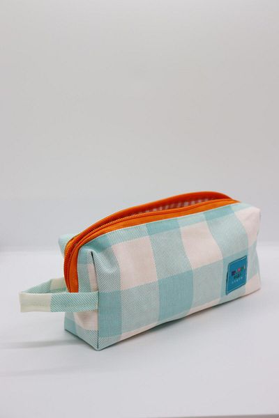 Mamma Mia Home Purple Gingham Lined Washable Cloth Pen Holder Pencil Box