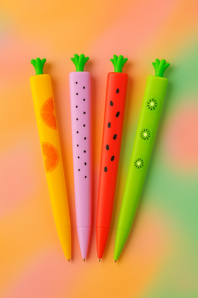 Minopi 3 قطع قلم رصاص على شكل فاكهة لطيف قلم رصاص متعدد الاستخدامات 0.7 ملم قلم رصاص ملون للأطفال