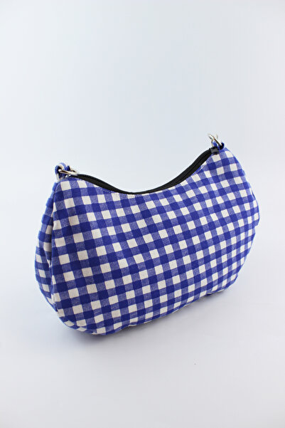 İLKYAZ Міні-сумка з картатим візерунком з джинсової тканини для жінок, 24x14x7 см