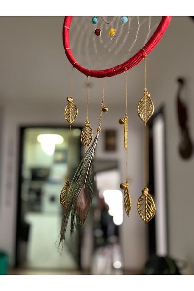 Kheyaal Hamd Crafted Dream Catcher with Feathers and Beads for Positive Energy