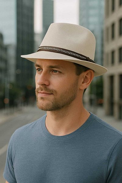 Betülce Men's Classic Panama Cowboy Hat