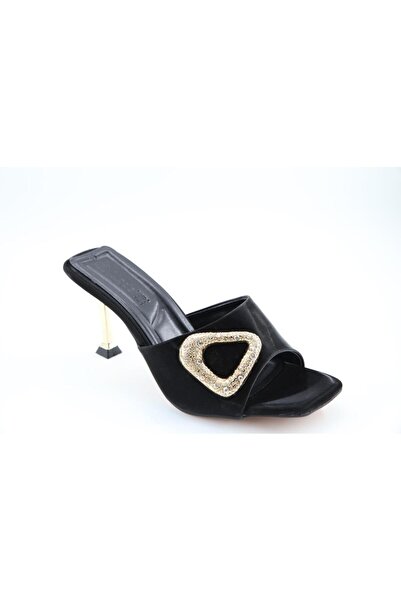MİSS PARK MODA Miss Park Moda K7031 Heeled Black Women's Slippers
