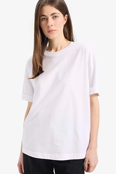 DeFacto 100% Cotton Oversized Basic Combed Cotton T-Shirt (26 Sm)