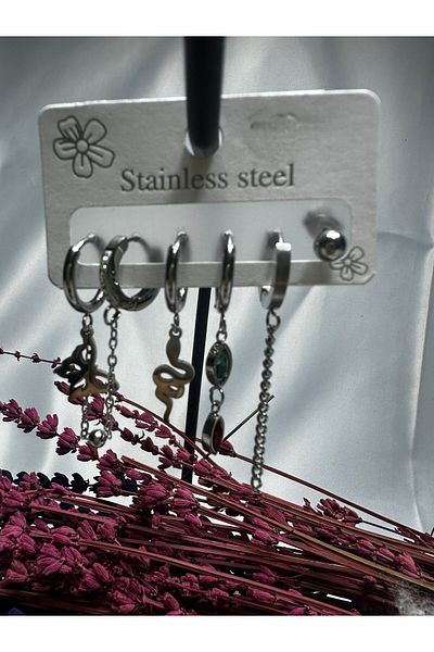 Mutenaura Stainless Steel Earrings Set of 6