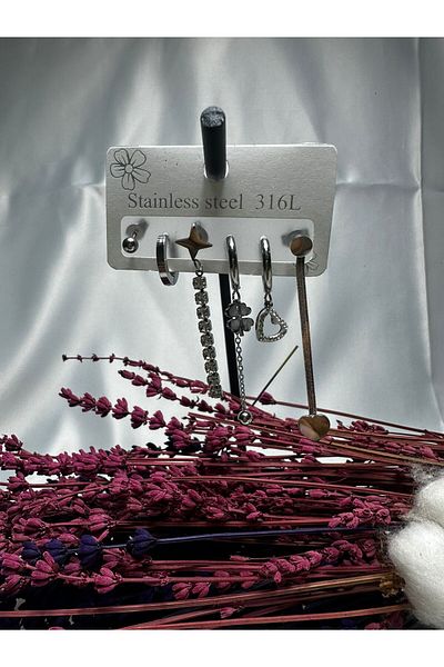 Mutenaura Stainless Steel Earrings Set of 6