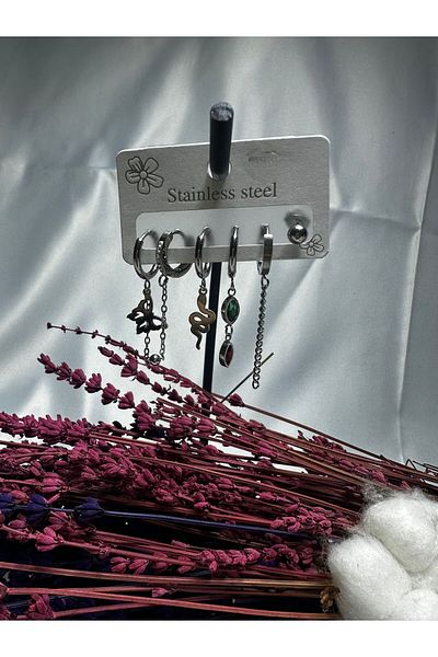 Mutenaura Stainless Steel Earrings Set of 6
