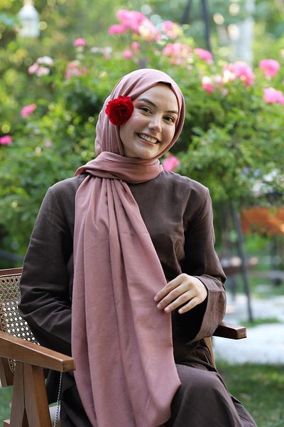 Şalland Natural Cotton Shawl Dusty Rose
