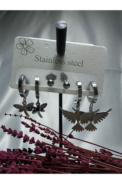 Mutenaura Stainless Steel Earrings Set of 6