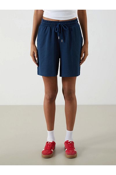 LC Waikiki Xside Navy Blue Elastic Waist Women's Shorts