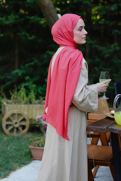 Şalland Natural Cotton Shawl Pomegranate Flower