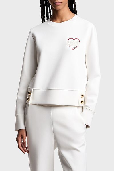 Emporio Armani Cotton Regular Fit Crew Neck Button Detail Sweat Sweat Ew001361 Af10002 U0