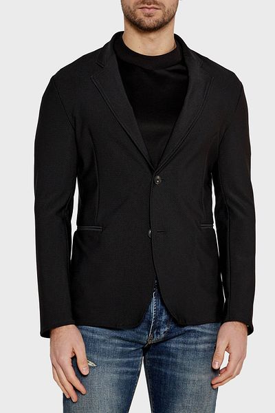 Emporio Armani Slit Slim Fit Mono Collar Micro Woven Jacket Men's Coat Em000142 Te11109 Uc001
