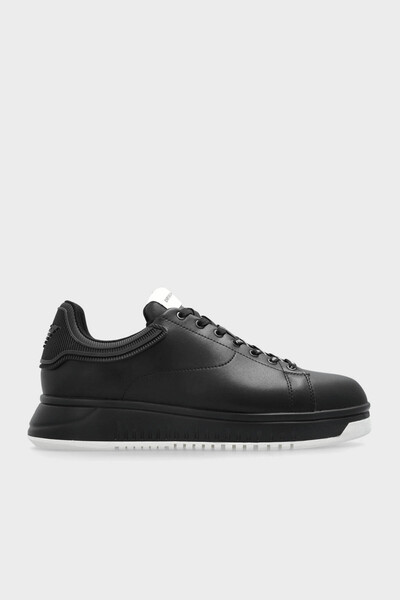 Emporio Armani Logolu Hakiki Deri Kalın Taban Sneaker Ayakkabı Erkek AYAKKABI...