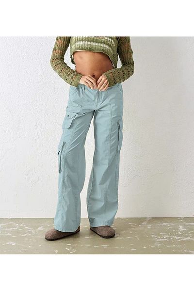 september island Sweet Blue Y2K Cargo Pants with Cargo Pockets Parachute
