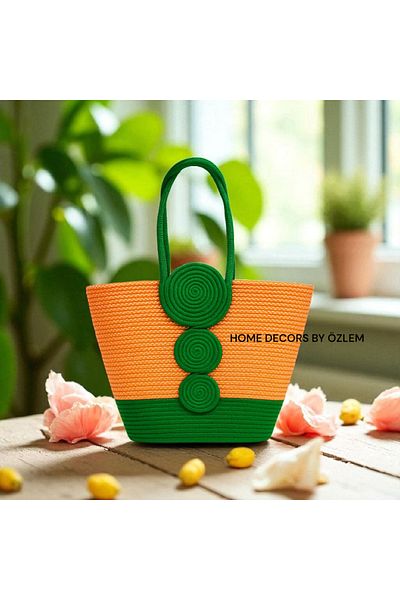 home decors by özlem Straw Shoulder Bag Beach Bag Daily Bag Handcrafted Handmade