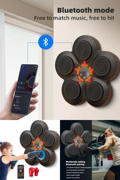 Genel Markalar Sessiz çalışma,LED göstergeli skor takibi müzik destek eğlenceli Antrenmanlar BT Müzikli Boks Makşne