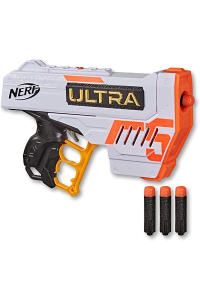 Nerf Ultra 5 Blaster - Includes 4 Ultra Darts - The Farthest Flying Darts Ever - Outdoor Game f