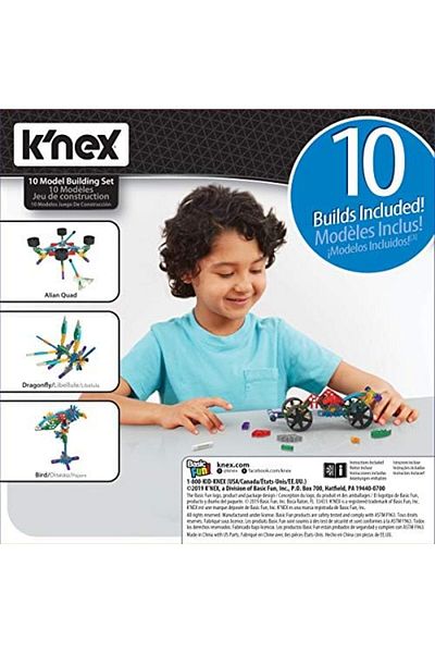 Basic Fun K'NEX 10 Model Building Set, Educational Toys for Boys and Girls, 130 Piece Stem Learning