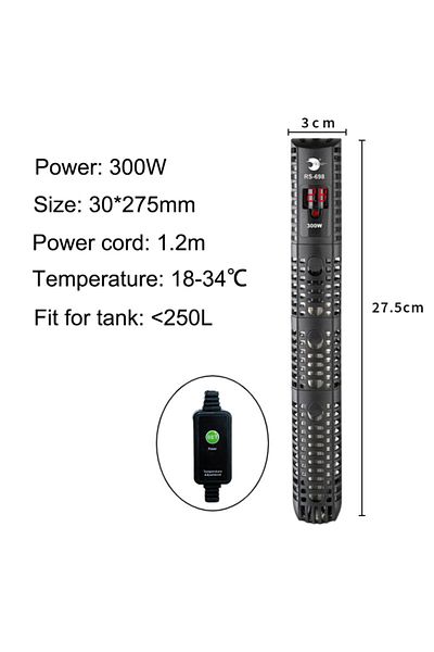 choice2 Voltage 220V 300W Aquarium Submersible Heater Fish Tank Water Heating Rod Constant Aquarium Thermost