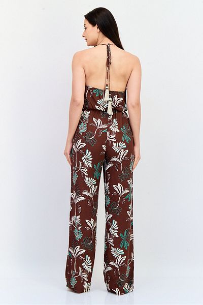 Koton Women Allover Print Strapless Jumpsuit, Multicolor