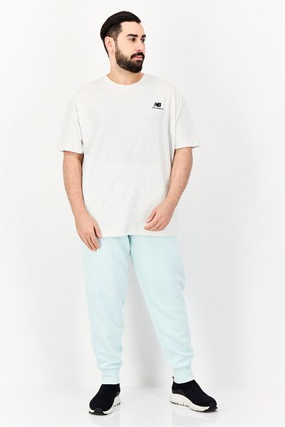 New Balance Men Tall Fit Brand Logo Round Neck T-Shirt, Grey