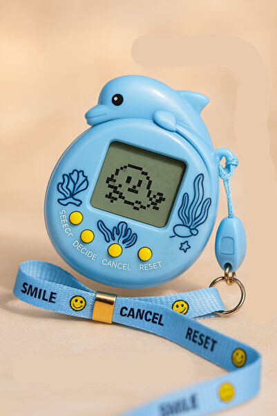 eneci 5X6 CM NOSTALJİK SANAL BEBEK YUNUS FİGÜRLÜ ÖZEL KORDONLU OYUNCAK MAVİ