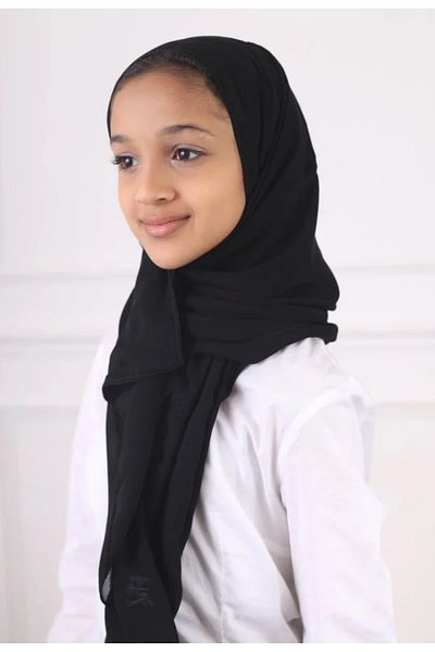 HIJAB VIP Girls' chiffon quarter-lined veil - black