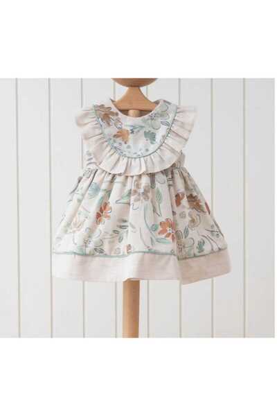 Mymio Baskılı Keten Elbise