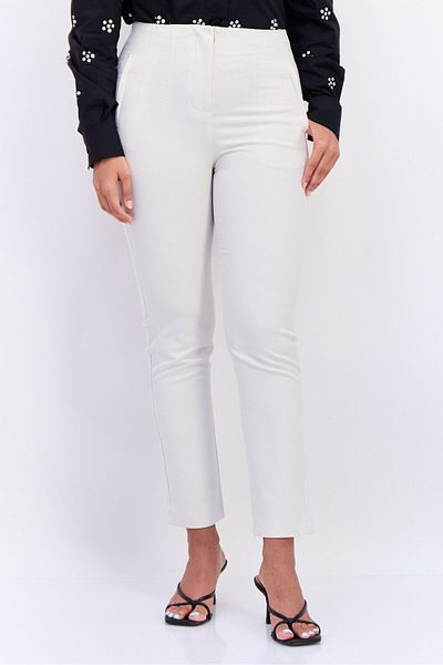 Don't Call Me Jennyfer Women Regular Fit Solid Skinny Leg Pants, Cream