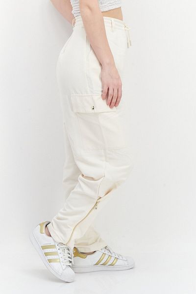 adidas Women Sportswear Fit Drawstring Outdoor Track Pants, Beige