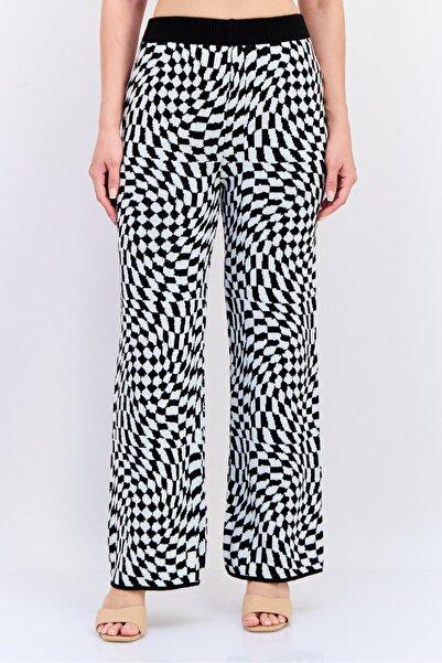 DeFacto Women Regular Fit Checkered Straight Leg Pants, Multicolor