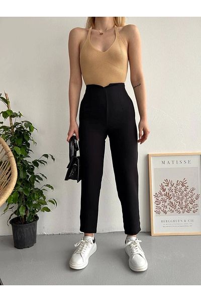 ufukmoda Atlas Fluted Trousers Black