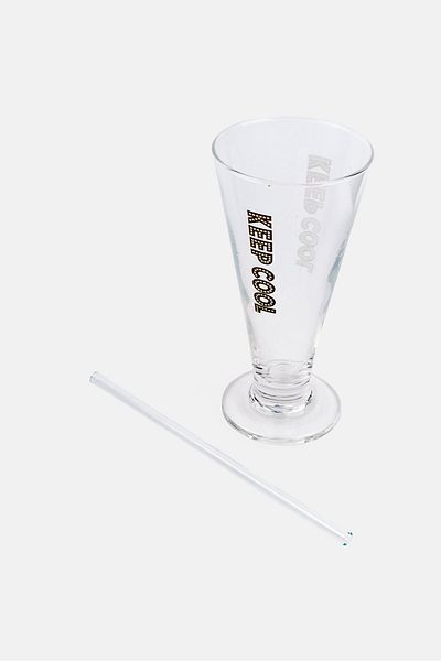 Ritzenhoff & Breker Glass Ice Cream Tumbler With Straw 330 ml, Transparent