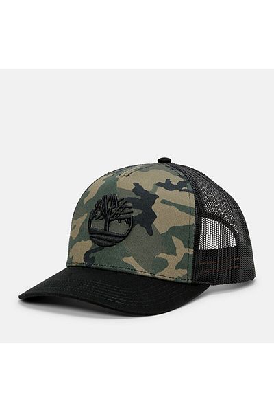 Timberland Camo Print Trucker Unisex Black Hat Tb0A2Psv0011