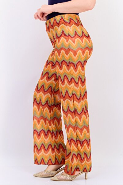 Koton Women Regular Fit Allover Print Wide Leg Pants, Multicolor