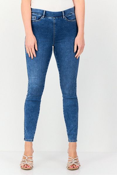 JDY Women Regular Fit Washed Stretchable Jeans, Blue