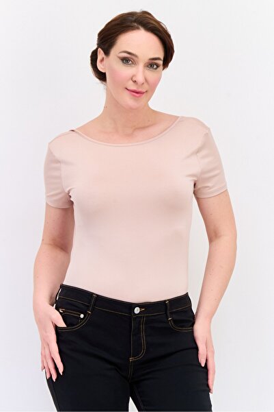 Don't Call Me Jennyfer بدلة جسم نسائية سادة بأكمام قصيرة، وردي فاتح