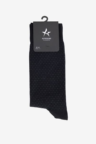 ALTINYILDIZ CLASSICS Men's Black Soft Textured Patterned Single Socks
