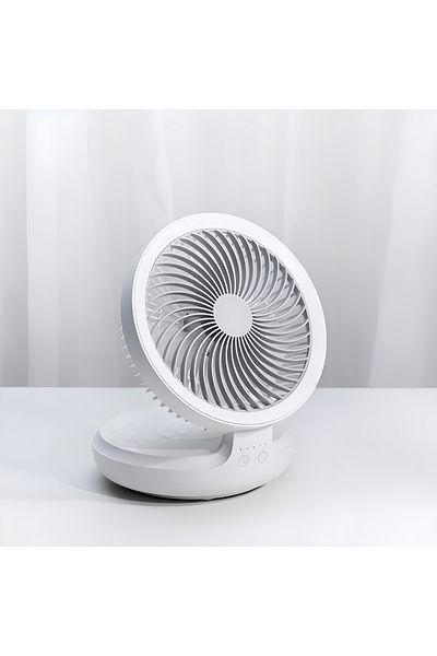 COOYA Mini Desktop Silent Electric Fan, Rechargeable, Shaking Suspension, Suitable for Office Home (White)