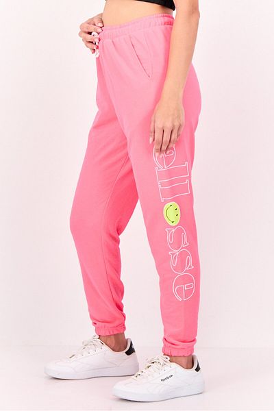 Ellesse x Smiley Women Sportswear Fit Brand Logo outdoor Sweatpants, Neon Pink