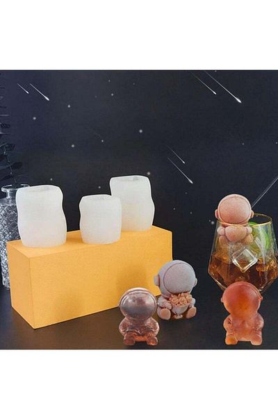 COOYA 4 Pcs Diy Ice Cube Molds,astronaut Series,multi Colors,suitable For Ice Cream,cold Drinks