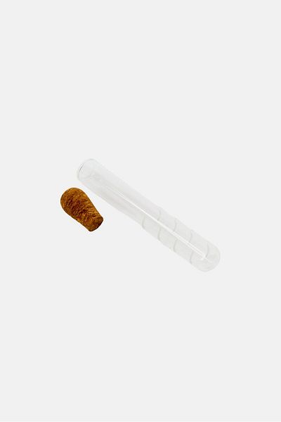 YOTO Glass Tea Strainer With Cork Lid, Beige